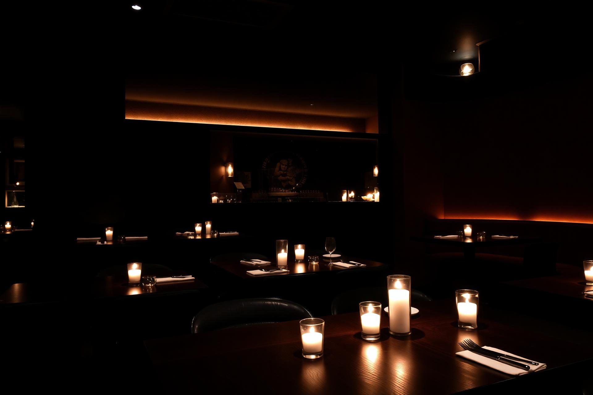 Interior do Suolo Gastronomia à luz de velas